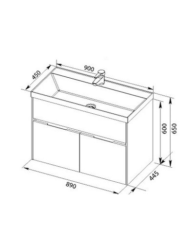 Тумба с раковиной Aquanet Латина 90 212933 подвесная Белая