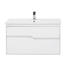 Тумба с раковиной Aquanet Модена 100 212664 подвесная Белый глянец