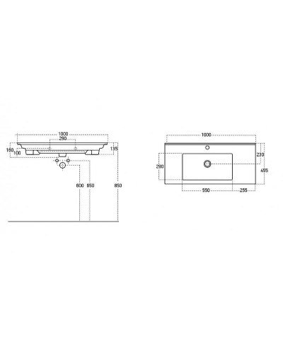 Тумба с раковиной Aquanet Модена 100 212664 подвесная Белый глянец