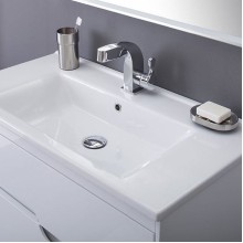 Тумба с раковиной Aquanet Модена 75 212662 подвесная Белый глянец