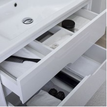 Тумба с раковиной Aquanet Модена 75 212662 подвесная Белый глянец