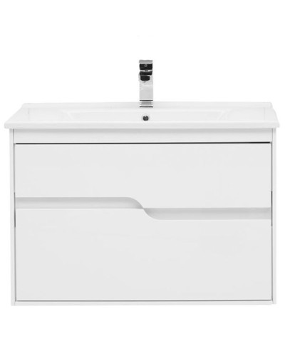 Тумба с раковиной Aquanet Модена 85 212663 подвесная Белый глянец