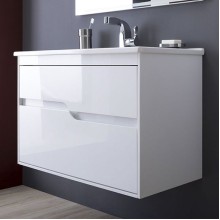 Тумба с раковиной Aquanet Модена 85 212663 подвесная Белый глянец