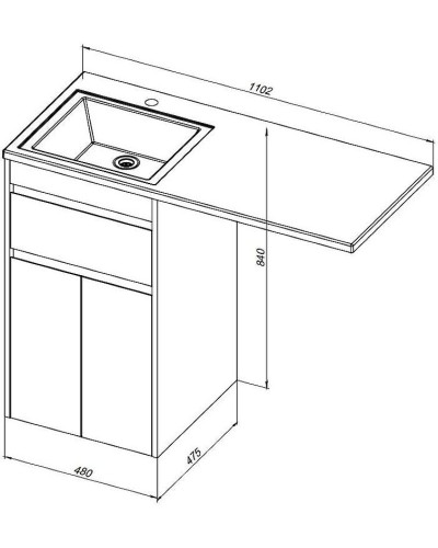 Тумба под раковину Aquanet Токио 110 237744 Белая