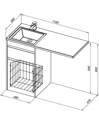 Тумба под раковину Aquanet Токио 110 239289 Белая