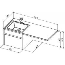 Тумба под раковину Aquanet Токио 110 236915 подвесная Белая