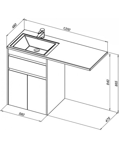 Тумба под раковину Aquanet Токио 120 237745 Белая