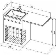 Тумба под раковину Aquanet Токио 120 239290 Белая