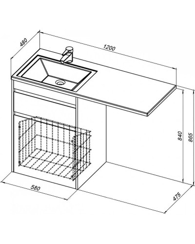 Тумба под раковину Aquanet Токио 120 239290 Белая
