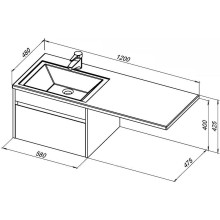 Тумба под раковину Aquanet Токио 120 236916 подвесная Белая