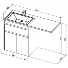 Тумба под раковину Aquanet Токио 130 237746 Белая