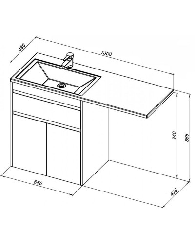 Тумба под раковину Aquanet Токио 130 237746 Белая