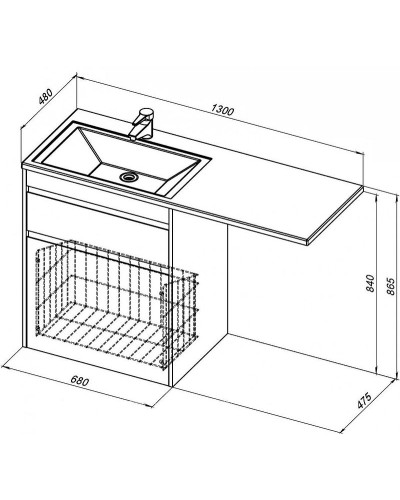 Тумба под раковину Aquanet Токио 130 239291 Белая