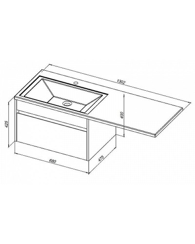 Тумба под раковину Aquanet Токио 130 236917 подвесная Белая