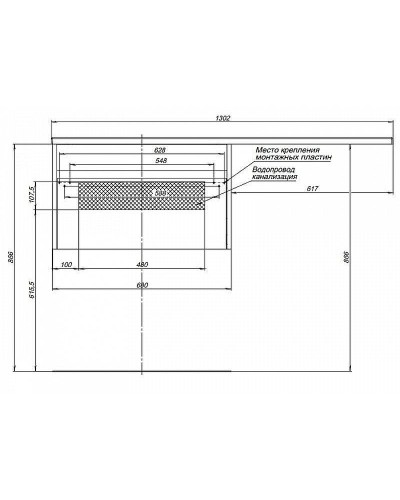 Тумба под раковину Aquanet Токио 130 236917 подвесная Белая