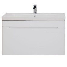 Тумба с раковиной Aquanet София 105 212588 подвесная Белый глянец