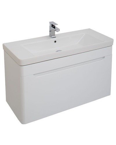 Тумба с раковиной Aquanet София 105 212588 подвесная Белый глянец