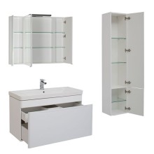 Тумба с раковиной Aquanet София 105 212588 подвесная Белый глянец