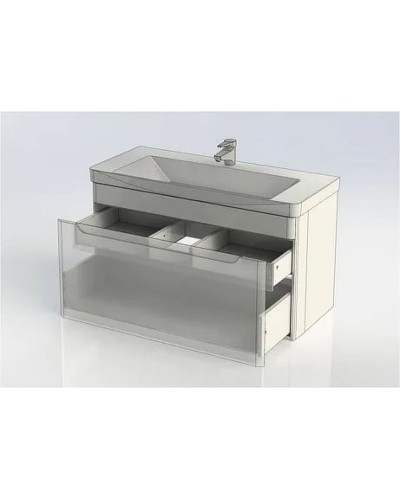 Тумба с раковиной Aquanet София 105 212588 подвесная Белый глянец