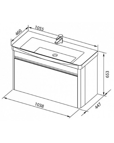 Тумба с раковиной Aquanet София 105 212588 подвесная Белый глянец