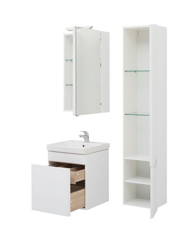 Тумба с раковиной Aquanet София 50 212585 подвесная Белый глянец