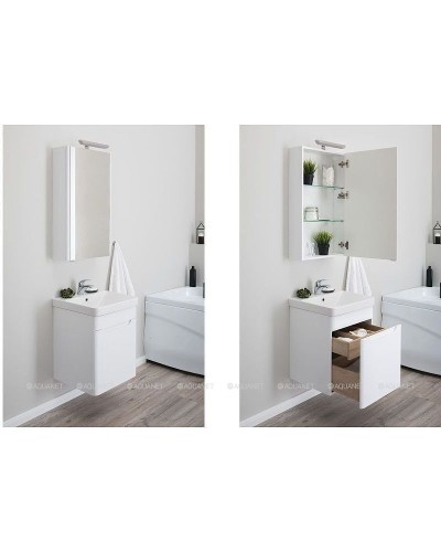 Тумба с раковиной Aquanet София 50 212585 подвесная Белый глянец