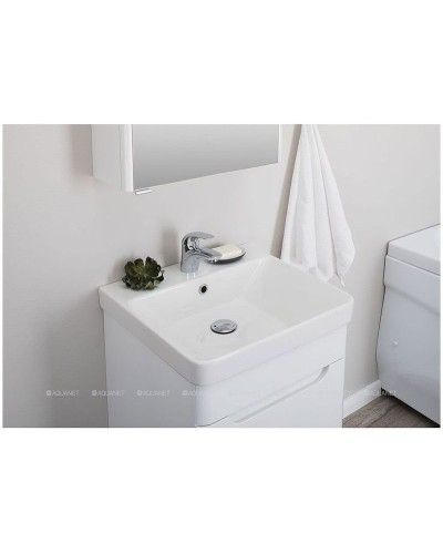 Тумба с раковиной Aquanet София 50 212585 подвесная Белый глянец