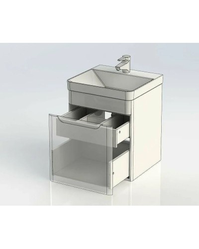 Тумба с раковиной Aquanet София 50 212585 подвесная Белый глянец