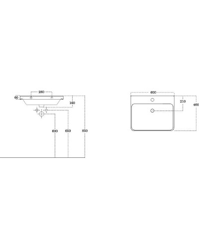 Тумба с раковиной Aquanet София 60 212586 подвесная Белый глянец