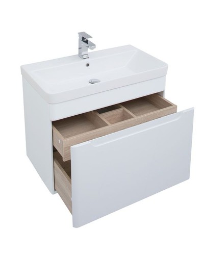 Тумба с раковиной Aquanet София 80 212587 подвесная Белый глянец