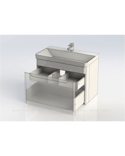 Тумба с раковиной Aquanet София 80 212587 подвесная Белый глянец