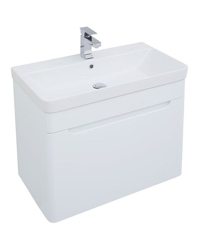 Тумба с раковиной Aquanet София 80 212587 подвесная Белый глянец