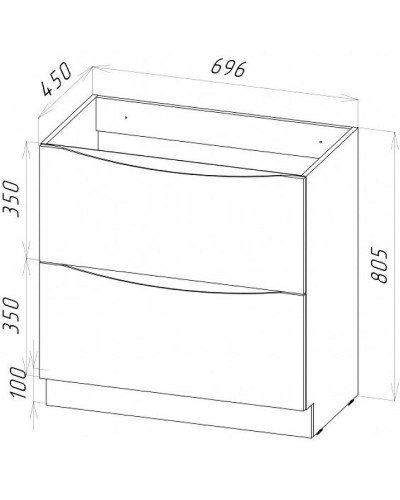 Тумба под раковину BelBagno Marino 70 MARINO-700-2C-PIA-BL-P Bianco Lucido