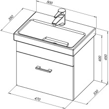 Тумба под раковину Aquanet Нота 50 246955 подвесная Белая