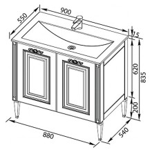 Тумба с раковиной Aquanet Паола 90 213016 Белая