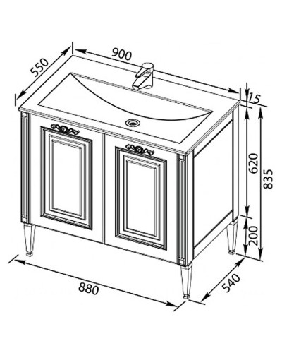 Тумба с раковиной Aquanet Паола 90 213016 Белая