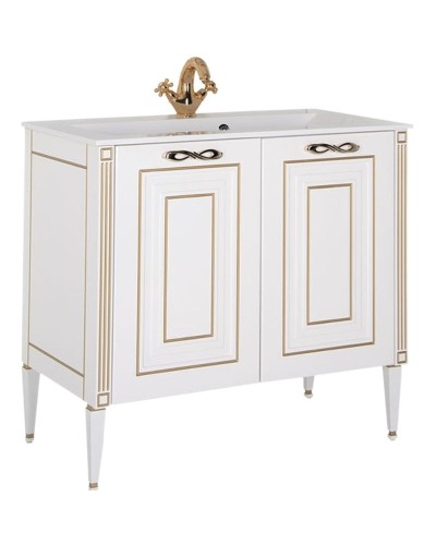 Тумба с раковиной Aquanet Паола 90 212621 Белая