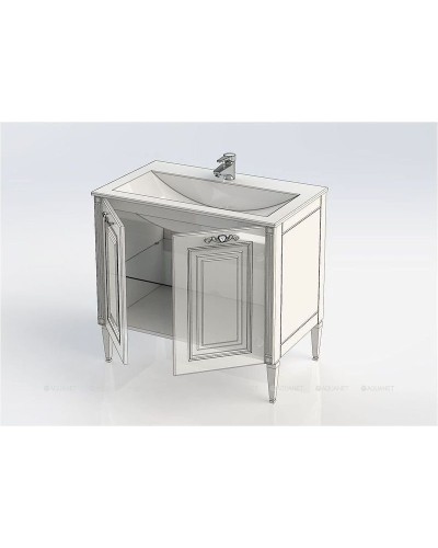 Тумба с раковиной Aquanet Паола 90 212621 Белая