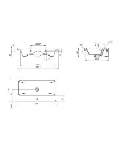 Тумба с раковиной Aquanet Порто 80 212577 подвесная Белая
