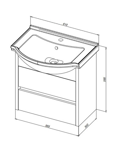 Тумба под раковину Aquanet Сидней 60 243667 подвесная Белая