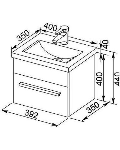 Тумба под раковину Aquanet Нота 40 159137 подвесная Белая