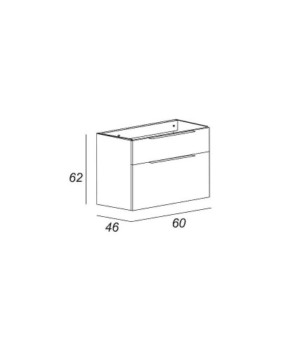 Тумба под раковину Cezares Urban 60 55155 подвесная Frassino scuro без ножки и боковой полки