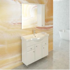 Тумба с раковиной белый глянец 86 см Comforty Сочи 00003132120