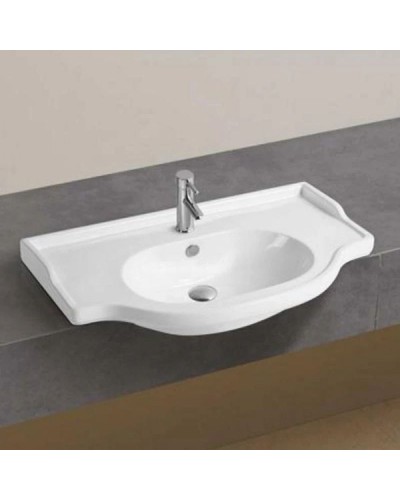 Тумба с раковиной белый глянец 86 см Comforty Сочи 00003132120