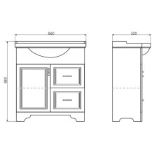 Тумба с раковиной слоновая кость 86 см Comforty Севилья 00003132626