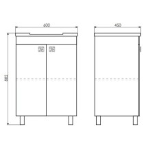 Тумба с раковиной дуб солсбери/белый глянец 60 см Comforty Рио 00003126983