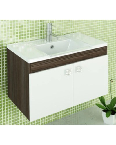 Тумба с раковиной дуб солсбери/белый глянец 80 см Comforty Рио 00003126985