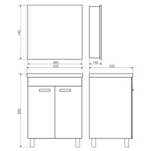 Тумба с раковиной белый глянец 60 см Comforty Чезана 00003120091