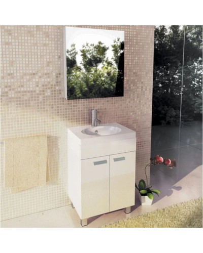 Тумба с раковиной белый глянец 60 см Comforty Чезана 00003120091