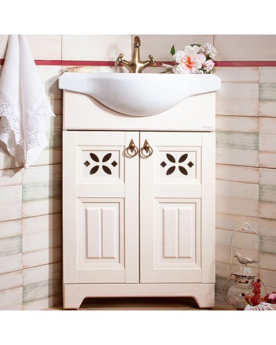 Тумба под раковину Бриклаер Кантри 61 4627125413704 угловая Бежевый дуб прованс